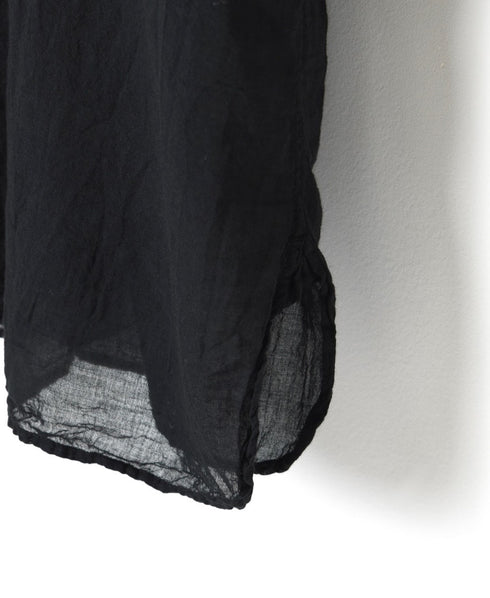 INAM2643GD 60s SINGLE GAUZE PLAIN OVERDYE UTILITY BANDED COLLAR LONG SHIRT