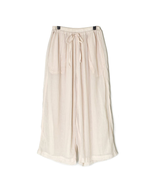 INAM2644GD 60s SINGLE GAUZE PLAIN OVERDYE GATHERED EASY PANTS WITH LINING