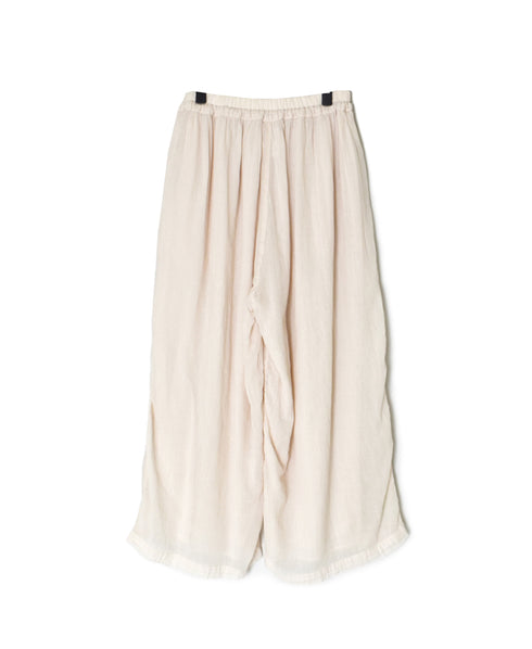 INAM2644GD 60s SINGLE GAUZE PLAIN OVERDYE GATHERED EASY PANTS WITH LINING
