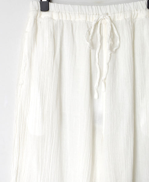INAM2644GD 60s SINGLE GAUZE PLAIN OVERDYE GATHERED EASY PANTS WITH LINING