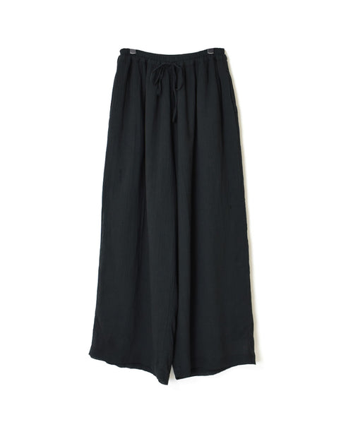 INAM2644GD 60s SINGLE GAUZE PLAIN OVERDYE GATHERED EASY PANTS WITH LINING