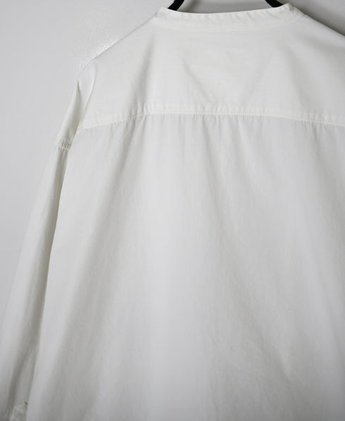 INAM2652PD 40s POPLIN OVERDYE UTILITY BANDED COLLAR LONG SHIRT