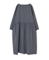 INAM2653PD 40s POPLIN OVERDYE BOAT NECK L/SL ONE-PIECE