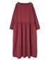INAM2653PD 40s POPLIN OVERDYE BOAT NECK L/SL ONE-PIECE
