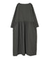 INAM2653PD 40s POPLIN OVERDYE BOAT NECK L/SL ONE-PIECE