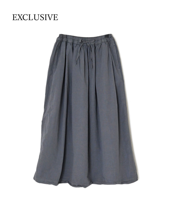 INAM2654PD 40s POPLIN OVERDYE EASY GATHERED SKIRT
