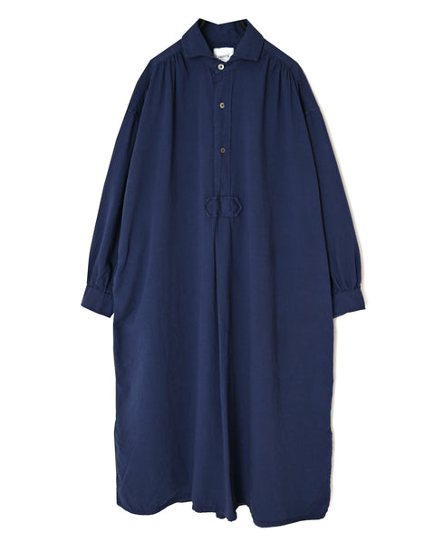 INAM2663TD 30s COTTON TWILL OVERDYE WORK GATHER LONG SHIRT