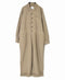 INHT2511CLD COTTON LINEN PLAIN OVERDYE ONE-UP COLLAR OVERALLS