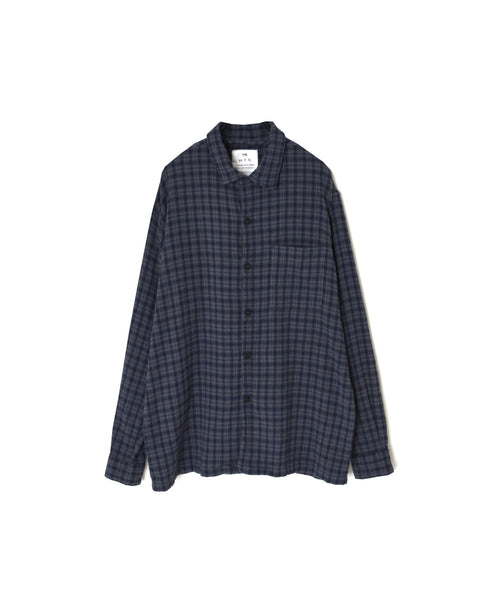 INHT2512CCD COTTON CHECK OVERDYE ONE-UP COLLAR SHIRT