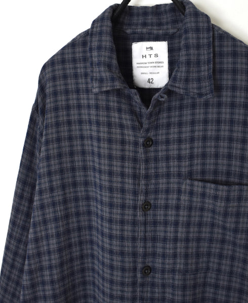 INHT2512CCD COTTON CHECK OVERDYE ONE-UP COLLAR SHIRT