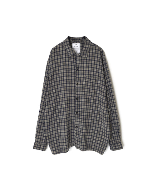 INHT2512CCD COTTON CHECK OVERDYE ONE-UP COLLAR SHIRT