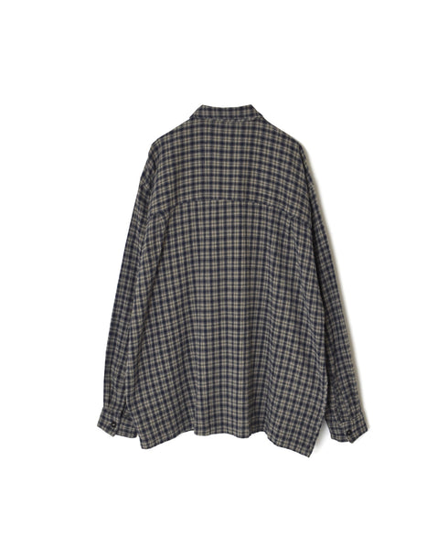 INHT2512CCD COTTON CHECK OVERDYE ONE-UP COLLAR SHIRT