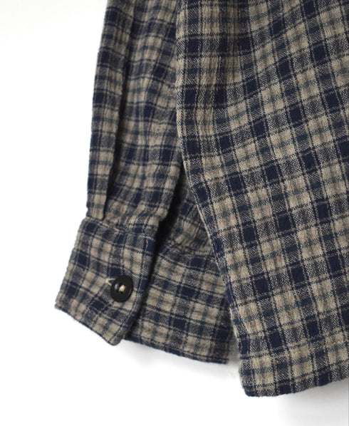 INHT2512CCD COTTON CHECK OVERDYE ONE-UP COLLAR SHIRT