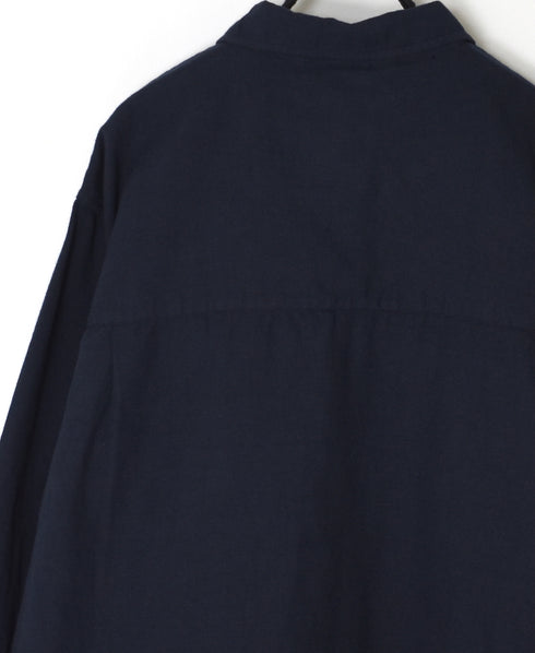 INHT2512CLD COTTON LINEN PLAIN OVERDYE ONE-UP COLLAR SHIRT