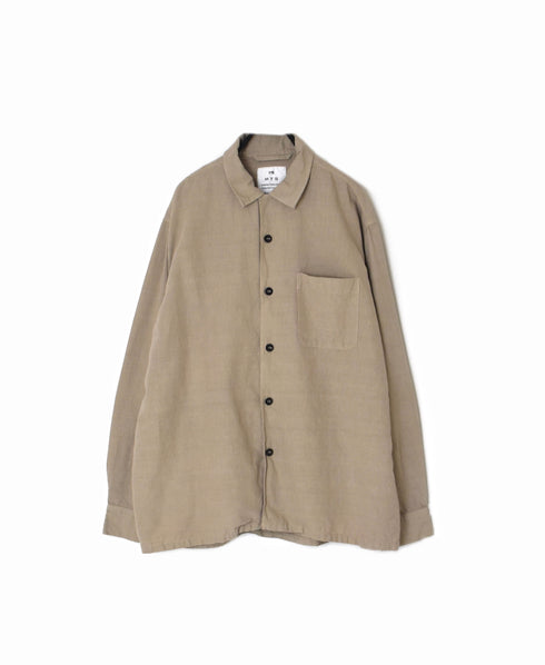 INHT2512CLD COTTON LINEN PLAIN OVERDYE ONE-UP COLLAR SHIRT