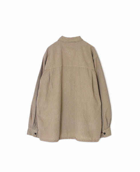 INHT2512CLD COTTON LINEN PLAIN OVERDYE ONE-UP COLLAR SHIRT