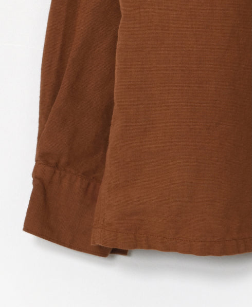 INHT2512CLD COTTON LINEN PLAIN OVERDYE ONE-UP COLLAR SHIRT