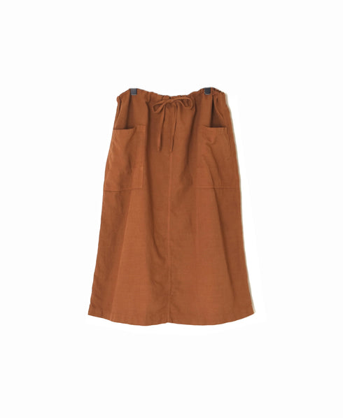 INHT2514CLD COTTON LINEN PLAIN OVERDYE EASY SKIRT