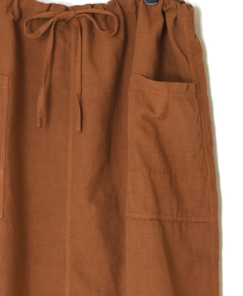 INHT2514CLD COTTON LINEN PLAIN OVERDYE EASY SKIRT