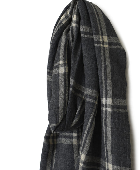 INHT2582 WOOL CHECK STOLE