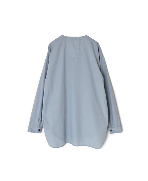 INHT2603CP 60s COTTON POPLIN OVERDYE HENLEY NECK SHIRT
