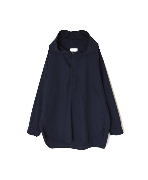 INHT2604CP 60s COTTON POPLIN OVERDYE HOODED PULLOVER SHIRT