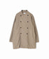INHT2611CLD COTTON LINEN PLAIN OVERDYE STAND COLLAR DOUBLE BREAST JACKET