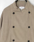 INHT2611CLD COTTON LINEN PLAIN OVERDYE STAND COLLAR DOUBLE BREAST JACKET