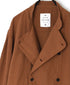INHT2611CLD COTTON LINEN PLAIN OVERDYE STAND COLLAR DOUBLE BREAST JACKET