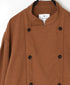 INHT2611CLD COTTON LINEN PLAIN OVERDYE STAND COLLAR DOUBLE BREAST JACKET