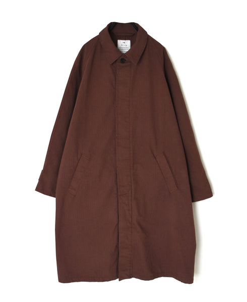 INHT2651D COTTON HERRINGBONE PLAIN OVERDYE BALMACAAN COAT