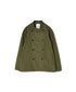 INHT2652D COTTON HERRINGBONE PLAIN OVERDYE STAND COLLAR DOUBLE BREAST JACKET