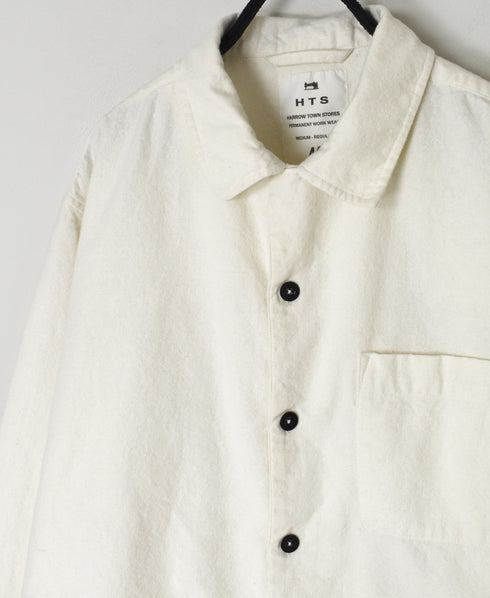 INHT2671D COTTON FLANNEL PLAIN OVERDYE ONE-UP COLLAR SHIRT