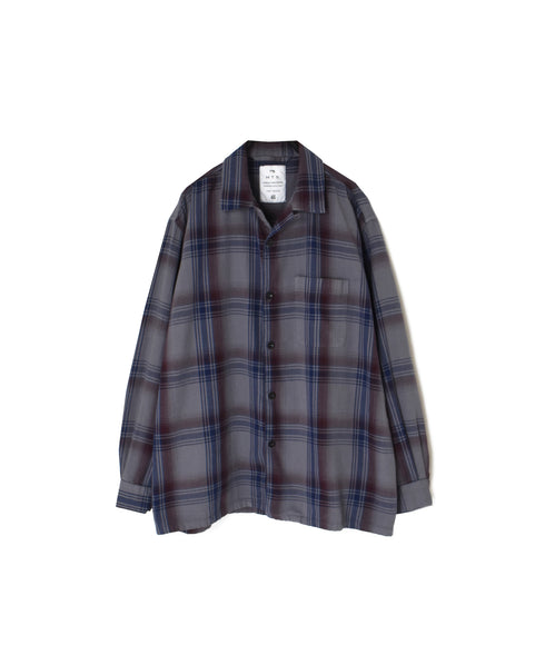 INHT2681CD COTTON CHECK OVERDYE ONE-UP COLLAR SHIRT