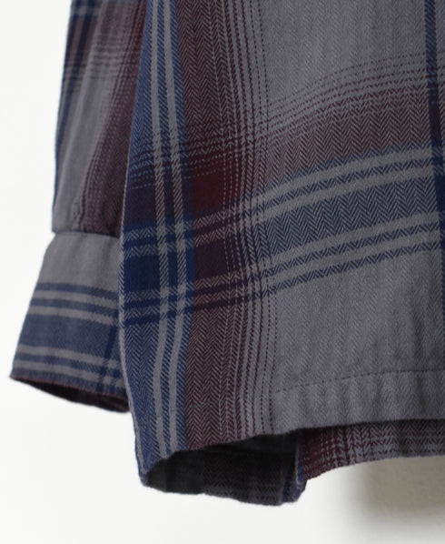 INHT2681CD COTTON CHECK OVERDYE ONE-UP COLLAR SHIRT