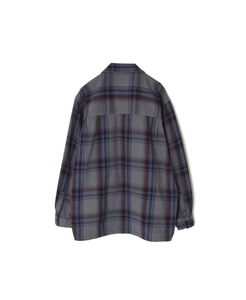 INHT2681CD COTTON CHECK OVERDYE ONE-UP COLLAR SHIRT