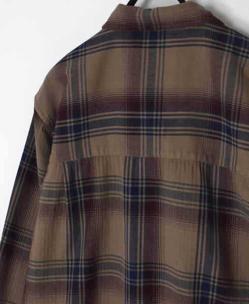 INHT2681CD COTTON CHECK OVERDYE ONE-UP COLLAR SHIRT