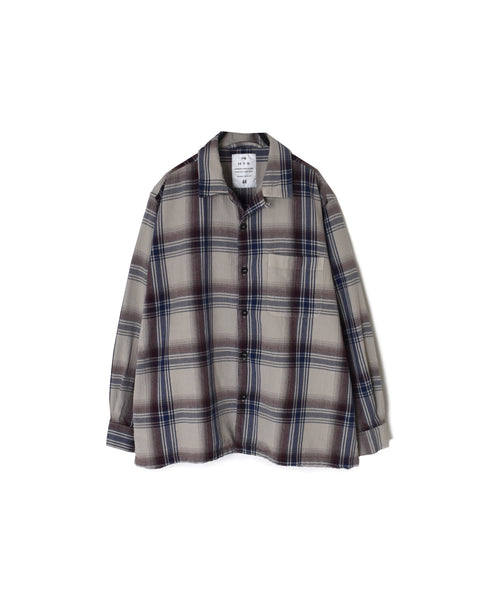 INHT2681CD COTTON CHECK OVERDYE ONE-UP COLLAR SHIRT