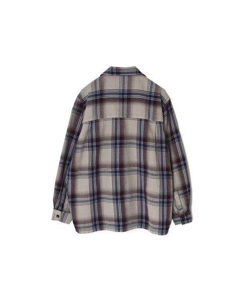 INHT2681CD COTTON CHECK OVERDYE ONE-UP COLLAR SHIRT