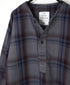 INHT2682CD COTTON CHECK OVERDYE HENLEY NECK SHIRT