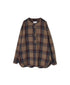 INHT2682CD COTTON CHECK OVERDYE HENLEY NECK SHIRT