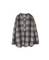 INHT2682CD COTTON CHECK OVERDYE HENLEY NECK SHIRT