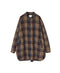 INHT2683CD COTTON CHECK OVERDYE STAND COLLAR SHIRT