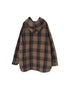 INHT2684CD COTTON CHECK OVERDYE HOODED PULLOVER SHIRT