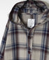INHT2684CD COTTON CHECK OVERDYE HOODED PULLOVER SHIRT