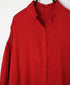 INMDS25011D AUTO LOOM COTTON/LINEN PLAIN OVERDYE FRILL COLLAR SHIRT WITH MINI PINTUCK