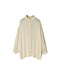 INMDS25011D AUTO LOOM COTTON/LINEN PLAIN OVERDYE FRILL COLLAR SHIRT WITH MINI PINTUCK