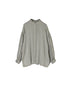 INMDS25011D AUTO LOOM COTTON/LINEN PLAIN OVERDYE FRILL COLLAR SHIRT WITH MINI PINTUCK