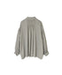 INMDS25011D AUTO LOOM COTTON/LINEN PLAIN OVERDYE FRILL COLLAR SHIRT WITH MINI PINTUCK