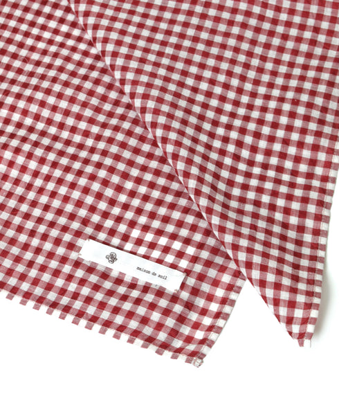 INMDS25026 HANDWOVEN COTTON/SILK GINGHAM CHECK SQUARE STOLE 58×58cm